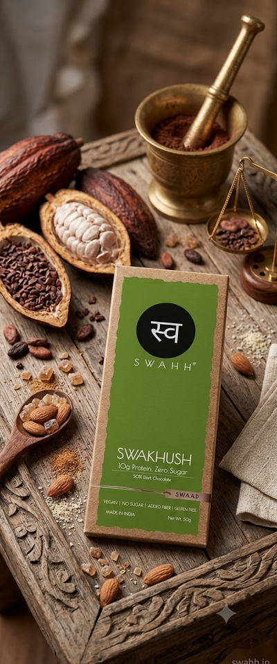 SWAHH SWAKHUSH — 50% Dark Chocolate & Clean Plant Protein Bar
