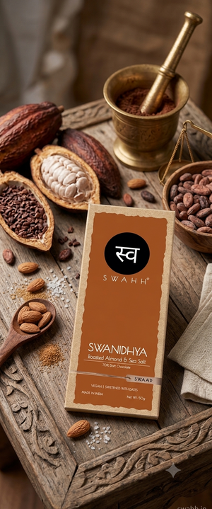 SWAHH SWANIDHYA-70% Dark Cocoa, Roasted Almond & Sea Salt Bar