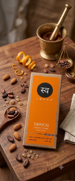 SWAHH SWAYOG —  70% Dark Chocolate ,Orange Zest & Zero Sugar Bar